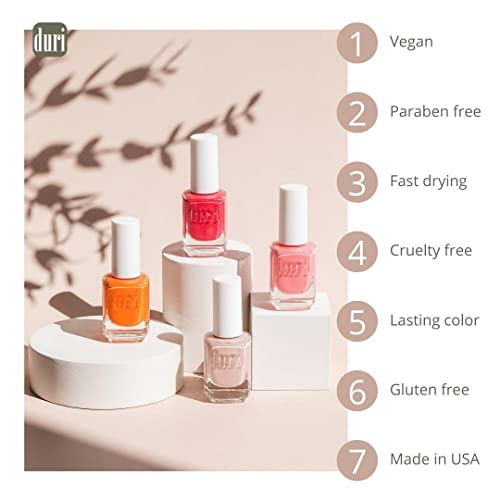 duri Nail Polish, 502 Bridal Bells, Pastel Pink, Classic Pastel Pink, Full Coverage, Fast Drying, 0.45 Fl Oz