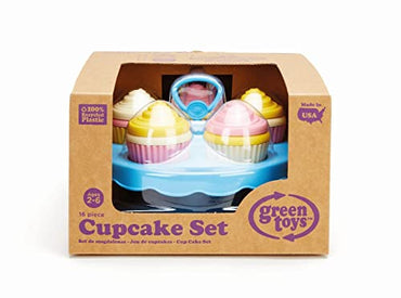 Green Toys Cupcake Set - 16 Piece Pretend Play, Motor Skills, Language & Communication Kids Role Play Toy. No BPA, phthalates, PVC. Dishwasher Safe, Recycled Plastic, Made in USA.