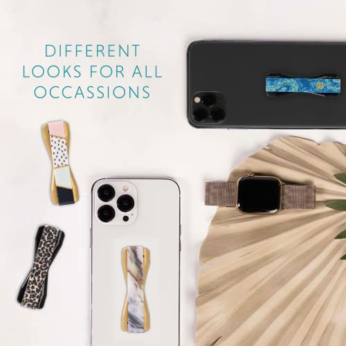 LOVEHANDLE Universal Phone Grip for Smartphones & Mini Tablets - Phone Holder for Hand - Wireless Charging Compatible - Made in The USA - Chic Chevron