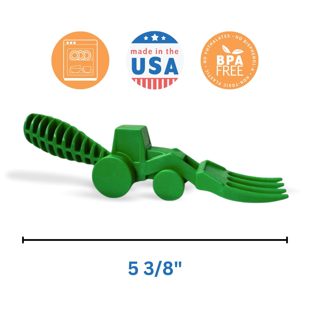 Constructive Eating - Toddler Utensils Made in USA, Dishwasher Safe, BPA Free, Easy Grip Handle, Silverware for Toddlers, Utensils for Kids, Toddler Fork and Spoon