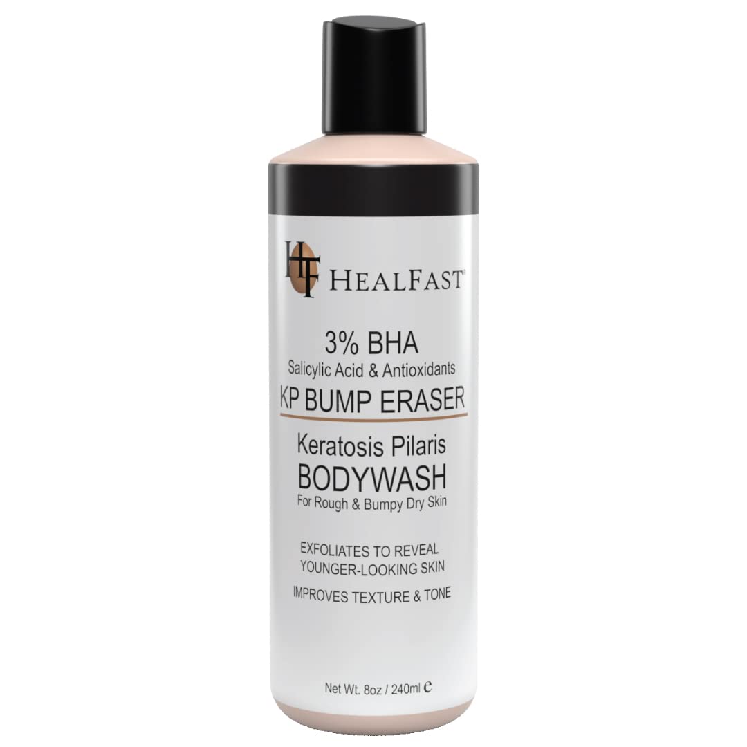 HealFast KP Bump Eraser Bodywash – Soften, Exfoliate, Nourish Rough and Bumpy Skin with 3% BHA – Keratosis Pilaris - For All Types – No Scrubbing Required – Fragrance and Paraben Free