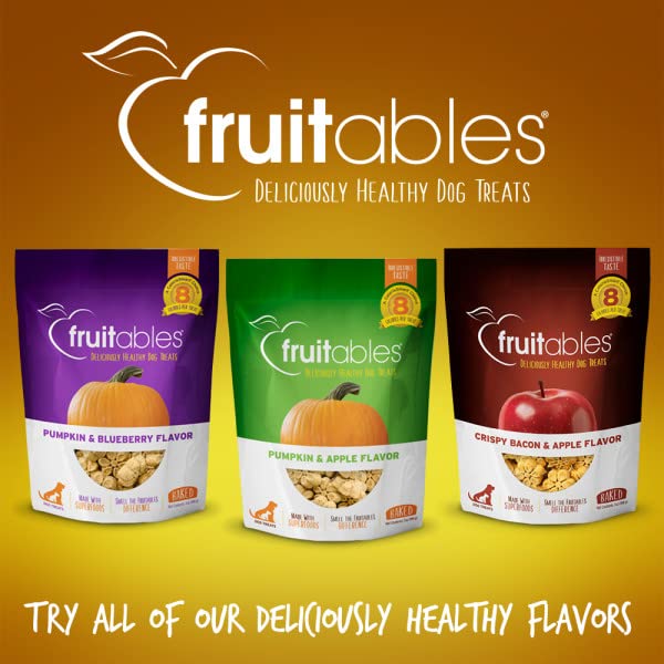 Fruitables Baked Dog Treats, Healthy Pumpkin Treat for Dogs, Low Calorie & Delicious, Free of Wheat, Corn and Soy, Made in the USA
