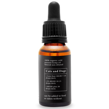 Hemp Oil for Dogs and Cats - 100% Organic Cold Pressed Oil - Made in The USA (30 mL)
