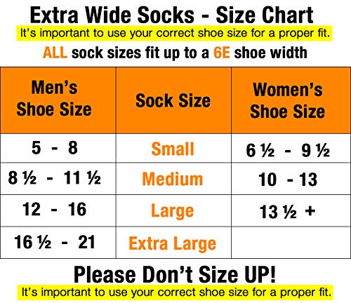 Extra Wide Medical (Diabetic) Quarter Sock (Pack of 3), Made in USA (Medium, White)