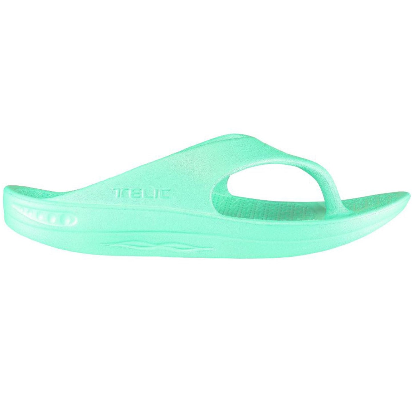 TELIC Unisex Energy Made in USA Pillow-Soft, Supportive, Lightweight, Waterproof Arch Support Flip Flops for Beach & Pool, Seafoam Pearl