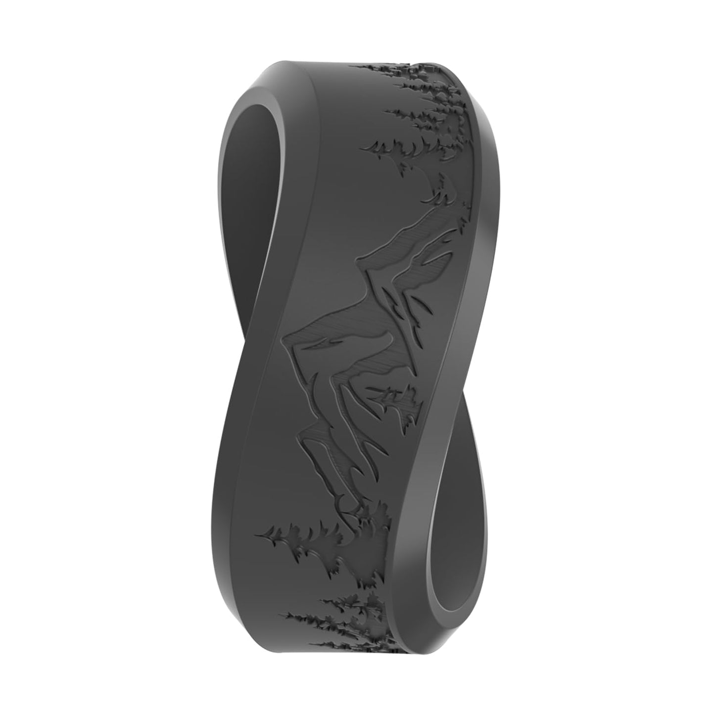 Enso Rings Bevel Classic Silicone Wedding Ring – Hypoallergenic Unisex Wedding Band – Comfortable Band for Active Lifestyle - Slate Peak