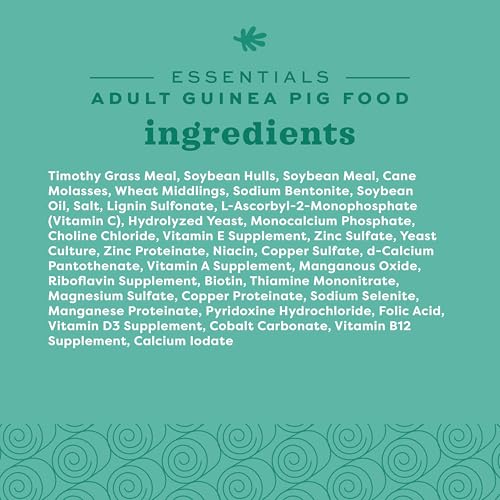 Oxbow Essentials Adult Guinea Pig Food - All Natural Adult Guinea Pig Pellets- No Artificial Ingredients- Veterinarian Recommended- All Natural Vitamins & Minerals- Made in the USA - 25 lb.