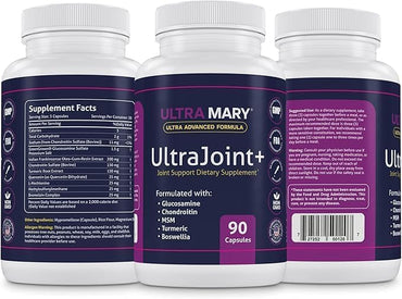 Joint Support UltraMary+(90 Capsules)+Magnesium Body Butter(4.23oz) Glucosamine 1500mg,Chondroitin, MSM, Turmeric & Boswellia–Muscle & Joint Relief Combo, Lavender Scent–Articulaciones & Músculos