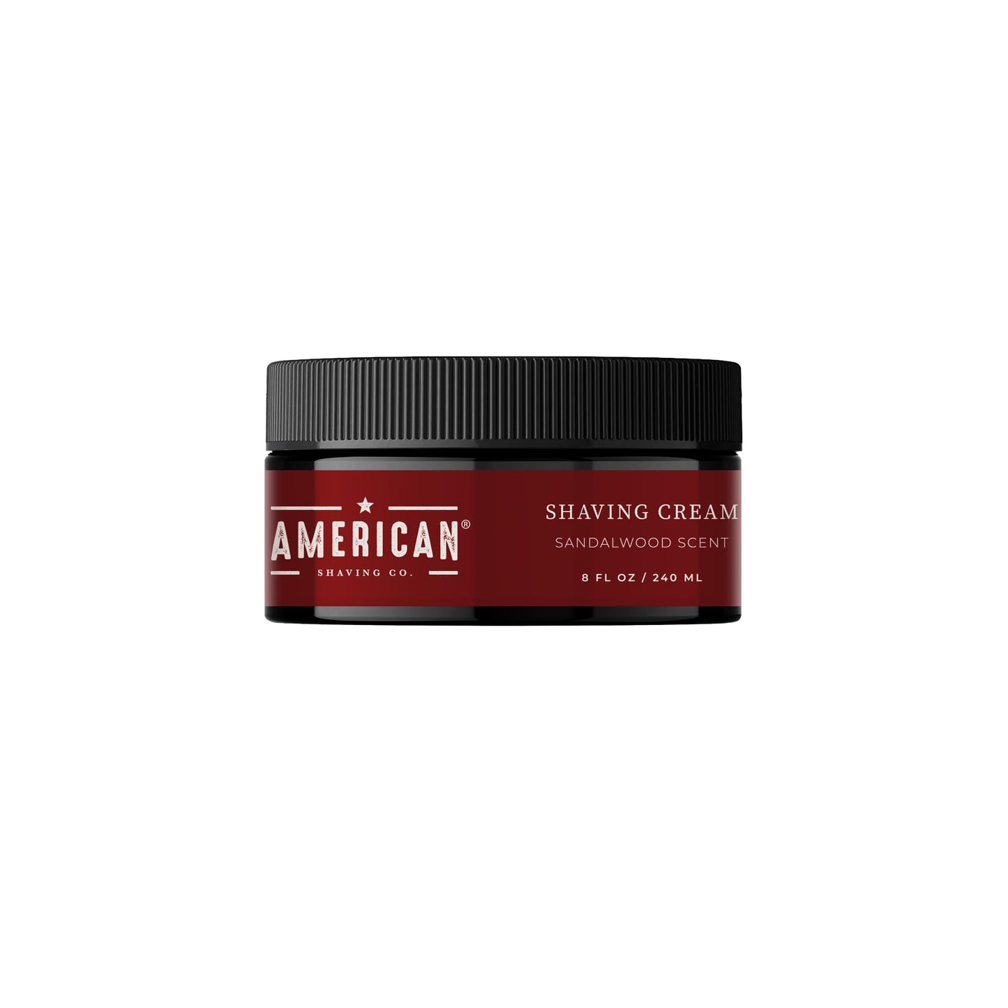 American Shaving Co. Sandalwood Shaving Cream For Men 8 Oz, Made in USA, Easy Application, Quality Potent Ingredients, Long-Lasting, Non-GMO, GMP Certified, Cruelty-Free Products