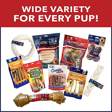 Pet Factory 100% Made in USA Beefhide 8" Rolls Dog Chew Treats - Natural Flavor, 15 Count/1 Pack