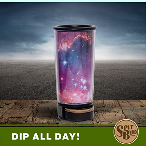 Galaxy by Spit Bud - The Ultimate Spittoon for Chew - Portable Dip & Snuff Cup with Lid, Pop Tab, Spill-Proof Funnel, Can Cutter & Holder - Fit in Cup Holders - Holds 8oz - Made in USA