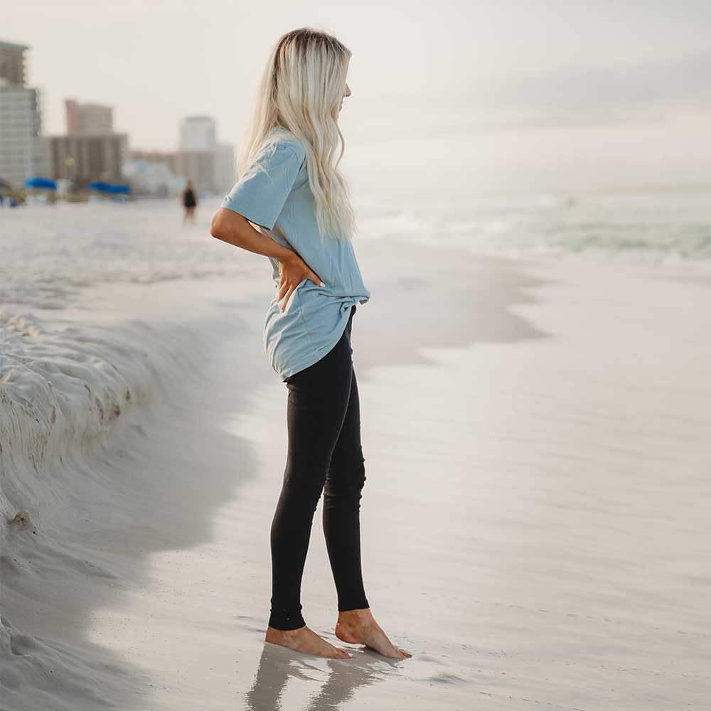 Made in USA Womens Leggings 100% Cotton for Sensitive Skin or SPD Sensory Friendly Clothing - Yoga Sports Gym Everyday, Black, 20 (Adult Small)