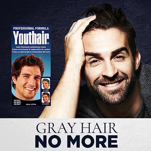 Youthair Crème – Hair Color Restoring Conditioning Formula for Gray Hair Coverage, Made in USA, 3.75 oz