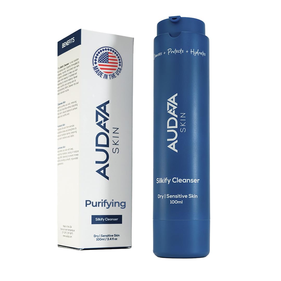 AUDAJA Silkify Cleanser for Dry & Sensitive Skin – Aloe Vera, Apple Stem Cell, Burdock Root & 0.2% Citric Acid – Hydrating, Soothing, Professional-Grade Face Wash – Made in USA, Cruelty-Free