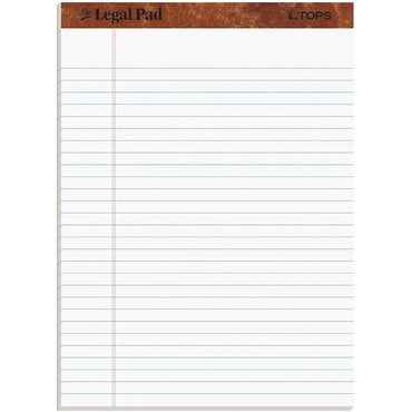 TOPS 8.5 x 11 3/4 Legal Pads, 12 Pack, The Legal Pad Brand, Wide Ruled, White Paper, 50 Sheets Per Writing Pad, Made in the USA (7533)