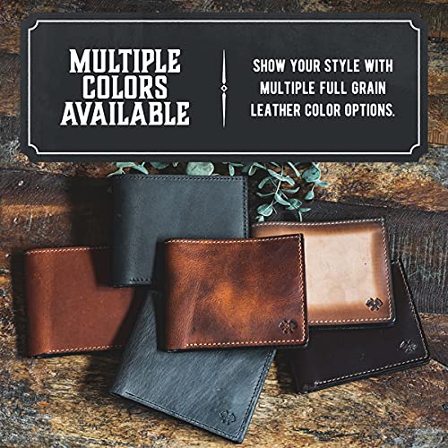 Main Street Forge Bifold Leather Wallet For Men | Made in USA | Mens Bifold Wallets | American Made | Midnight Black