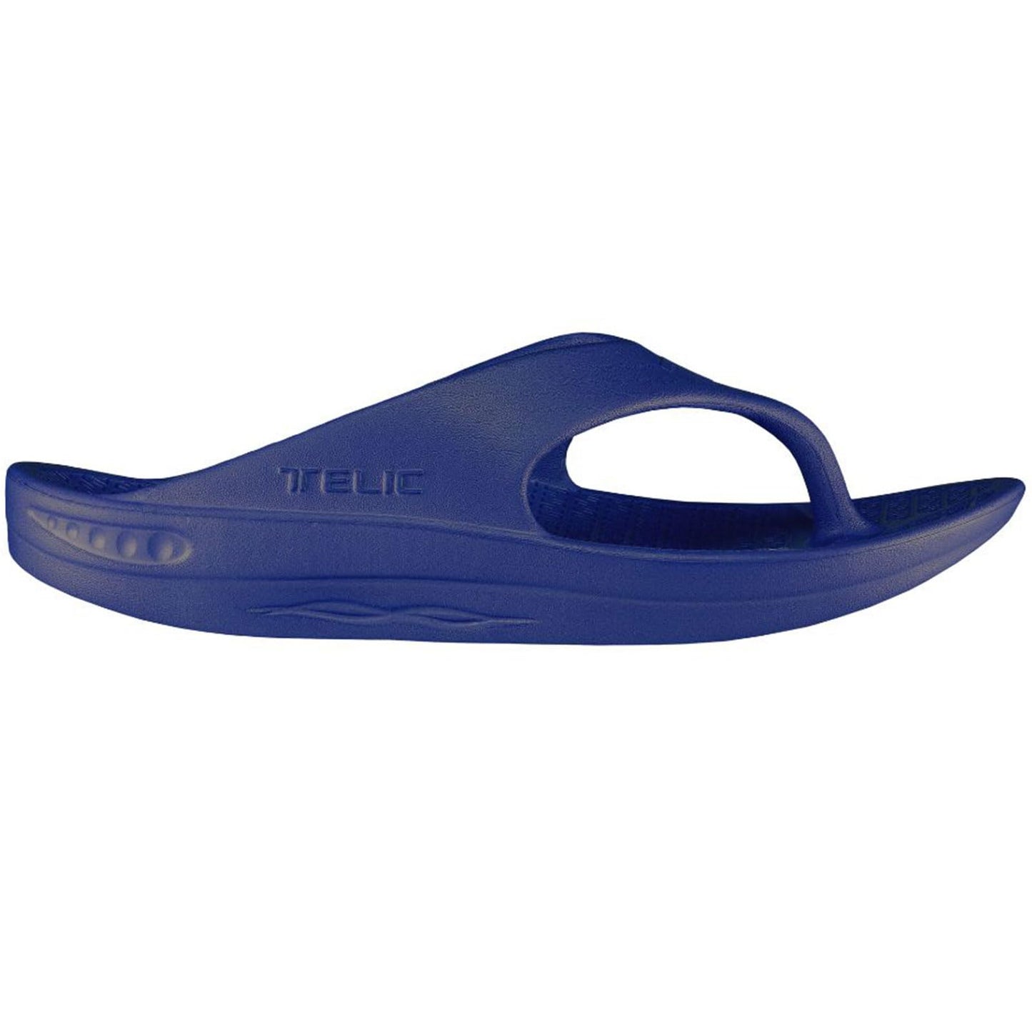 Telic Unisex Energy Made in USA Pillow-Soft, Supportive, Lightweight, Waterproof Arch Support Flip Flops for Beach & Pool, Deep Ocean