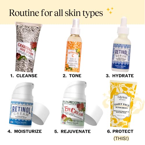 LilyAna Naturals SPF 30 Mineral Face Moisturizer - Zinc Oxide Sunscreen for Sensitive Skin, 3.0oz