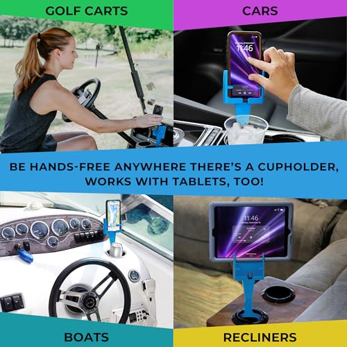 Cup Holder Phone Holders for Your Car Cupholder - Made in USA - Cup Holder Phone Mount for Car, Universal Compatible with All Smartphones, iPhone, Samsung, Google, Android