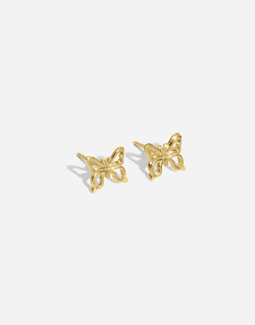 Gold Butterfly Stud Earrings Handmade By Katie Dean Jewelry