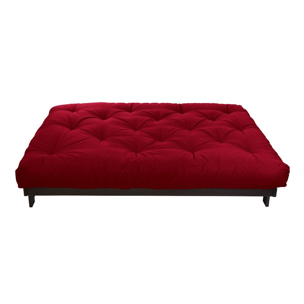 Mozaic Full Size 8-inch Cotton Twill Gel Memory Foam Futon Mattress, Red