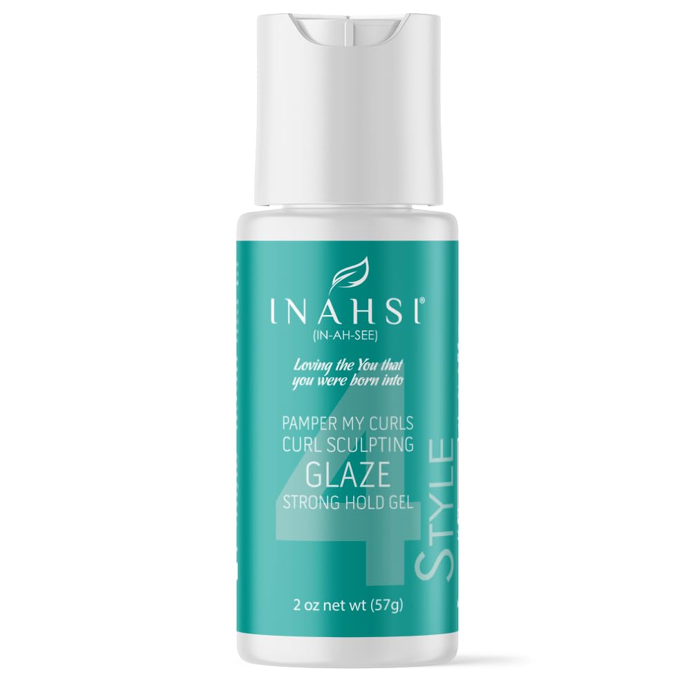 INAHSI Sample Pack | Gentle Cleansing Shampoo | Soothing Mint Conditioner | Curl Sculpting Glaze Strong Hold Gel | Hair Products for Naturally Curly Hair | Made in the USA