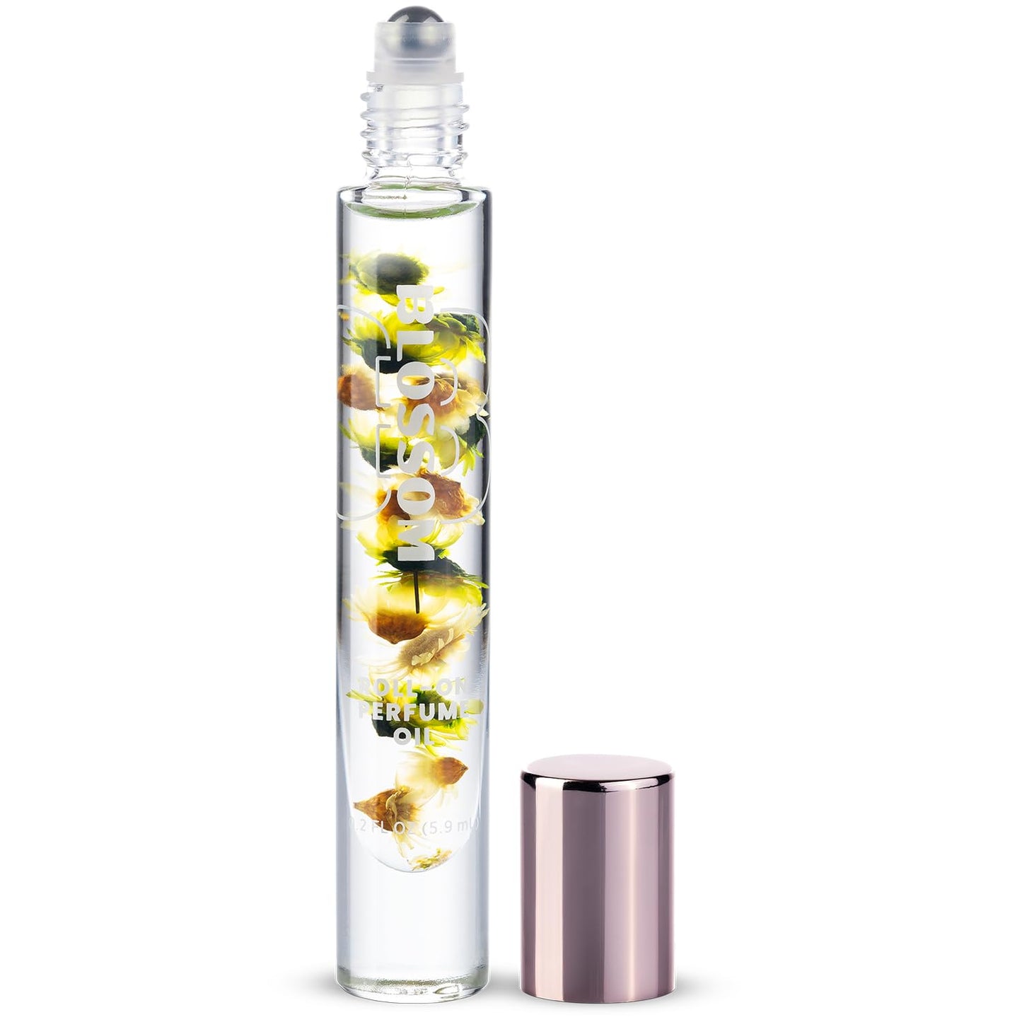 Blossom Roll on Perfume for Women Alcohol Free Gourmand Rollerball Perfume Oil with Essential Oils, Infused with Real Flowers, Made in USA, 0.20oz, (Pistachio, Almond, Vanilla) Pistachio Gelato