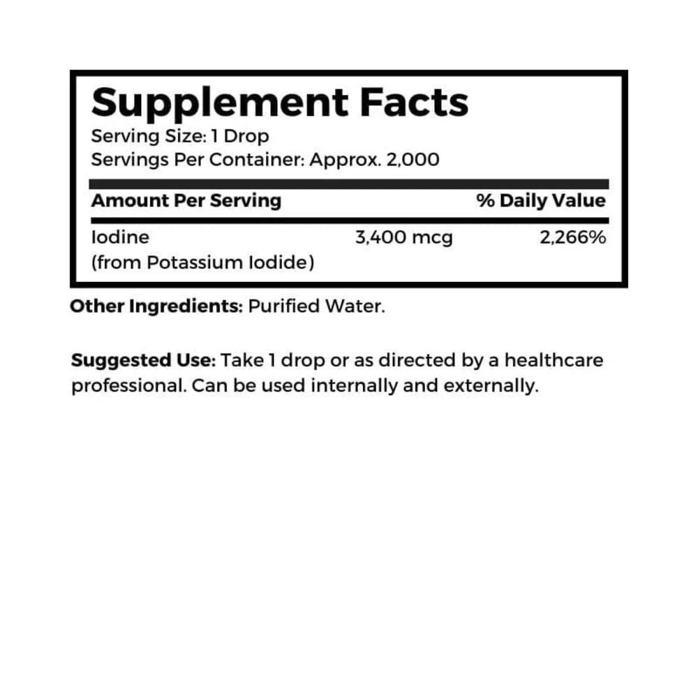 Dr. Clark Store White Iodine (Nascent Iodine) – 4 Fl Oz, Supports Thyroid Health & Immune System