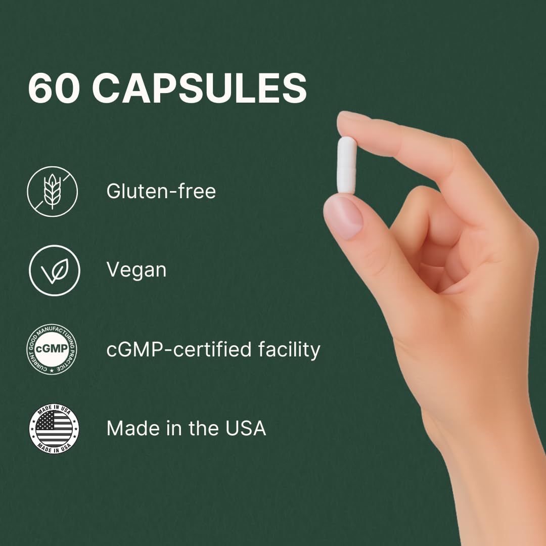 GENEIII L-Ergothioneine Supplement, 30mg(EGT)/Serving, 6X Ergothioneine Mushroom Extract Supplements Longevity, Immune Support, Heart Health & Brain Supplement, Lab Tested, Made in USA, 60 Servings