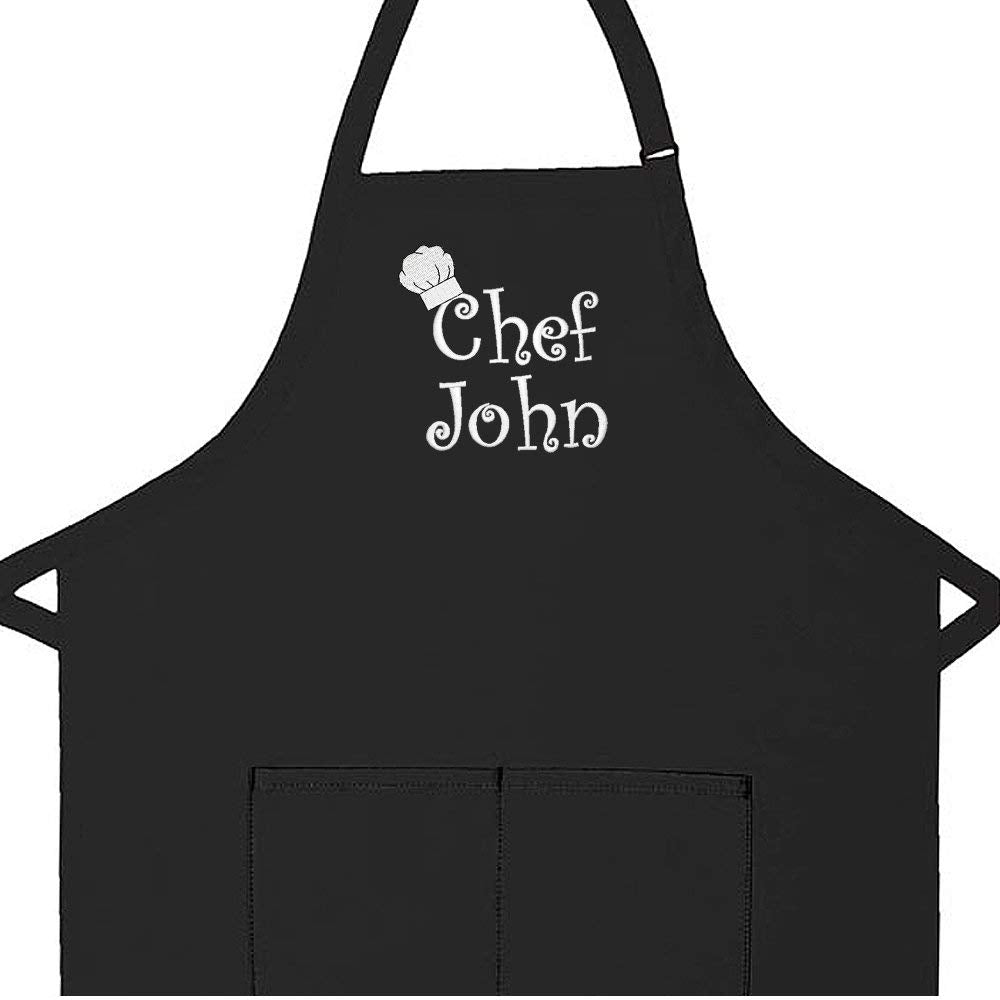 Made in the USA Personalized Embroidered Premium Adult Apron for Men Women Fathers Mothers Day Kitchen BBQ Grilling Gift