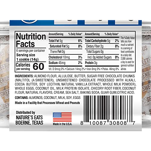 Almond Flour Cookies Chocolate Chip (Pack of 2)