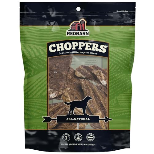 Redbarn Pet Products Natural Choppers Beef Lung Chew Treats for Dogs - Premium Made in USA Rawhide-Free Single Ingredient High Protein Low Fat