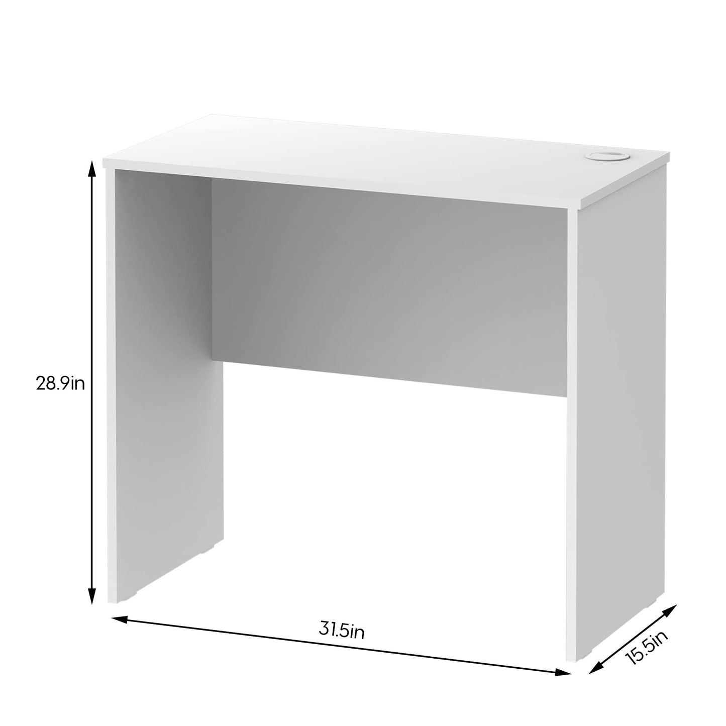 Fineboard, White Made in USA 31.5" Inch Home Office Desk Computer Writing Table, 31 Inch