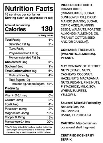 Nature's Eats Nuts for Energy Mega Trail Mix, Oz Assorted 16 Ounce