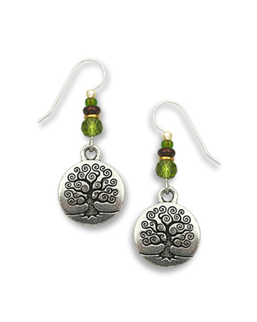 Tree of Life Silver-tone Charm Earrings Made in USA by Sienna Sky si1479