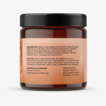 Golden Sloth Magnesium Lotion for Sleep, Muscle Soreness & Cramps Relief - Unscented - For Kids & Adults - 2 Types of Magnesium, Made in USA, All-Natural - Calming Magnesium Cream