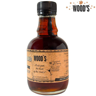 WOOD'S Vanilla Beaned Maple Syrup – Infused Vermont Maple Syrup with Real Vanilla Bean Pod | Smooth, Rich, All-Natural & Vegan Sweetener | Perfect for Breakfast, Baking, Seafood, Popcorn & More | 8.45 Fl Oz (250mL)