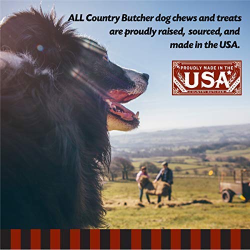 THE COUNTRY BUTCHER Beef Knee Caps Dog Bones for Aggressive Chewers, Large and Medium Breed Dog Treat, Natural, Tough, Chew Toy, Made in The USA, 10 Count