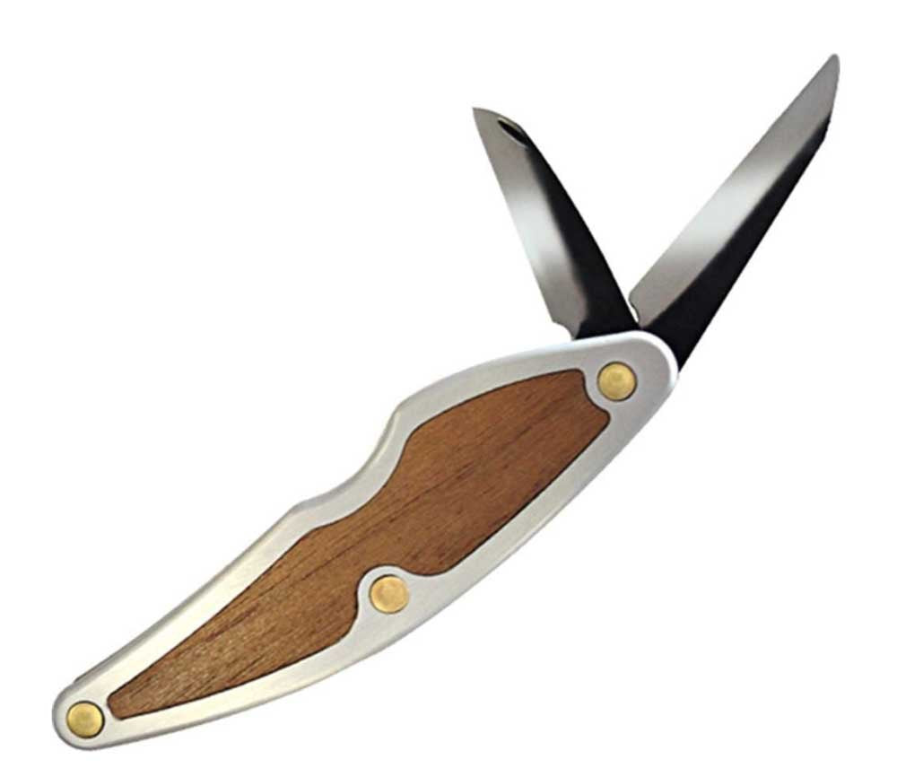 FLEXCUT Whittlin' Jack | Ultimate Portable Pocket Knife for Wood Carving | 1-1/2" Detail Blade & 2" Roughing Blade | Razor-Sharp 1095 High Carbon Steel | Walnut Inlay Handle | Made in the USA | JKN88