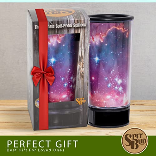Galaxy by Spit Bud - The Ultimate Spittoon for Chew - Portable Dip & Snuff Cup with Lid, Pop Tab, Spill-Proof Funnel, Can Cutter & Holder - Fit in Cup Holders - Holds 8oz - Made in USA