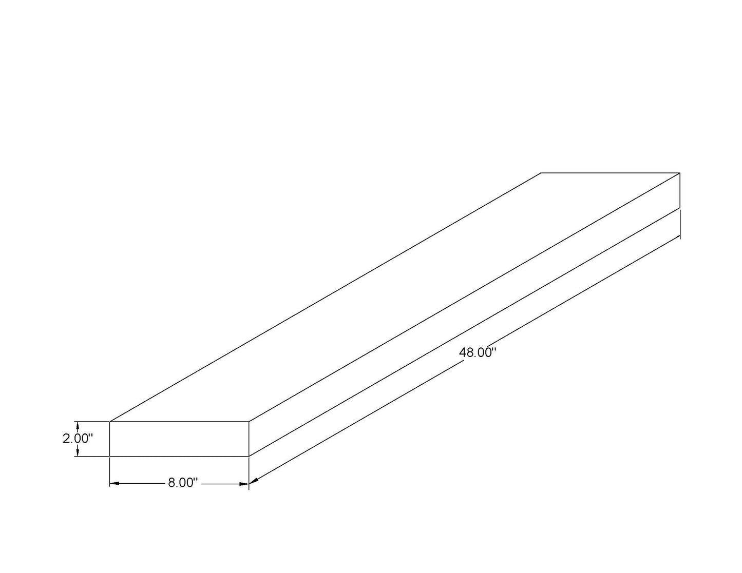 Joel's Antiques - 48 Inch Wooden Floating Shelves for Wall - 48x8x2 in - Made of Natural Wood - Long Heavy Duty Wall - Made in USA - Perfect for Living Room, Kitchen - Grey