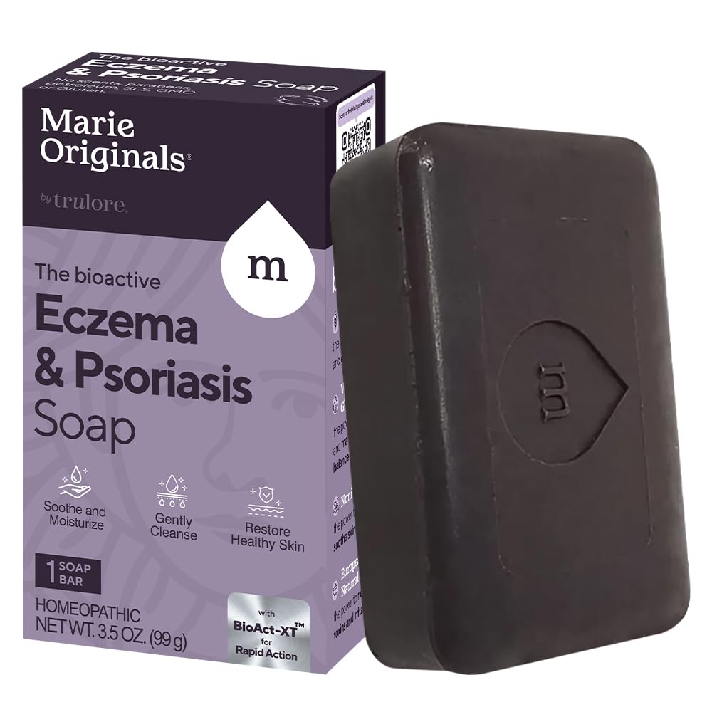 Marie Originals Eczema Face Soap Body Wash Bar – All Natural Psoriasis, Dermatitis Treatment for Dry Itchy Flaky Skin Relief – Gentle Detoxifying, Healing, Anti-Itch, Cleansing Skincare (Pack of 1)