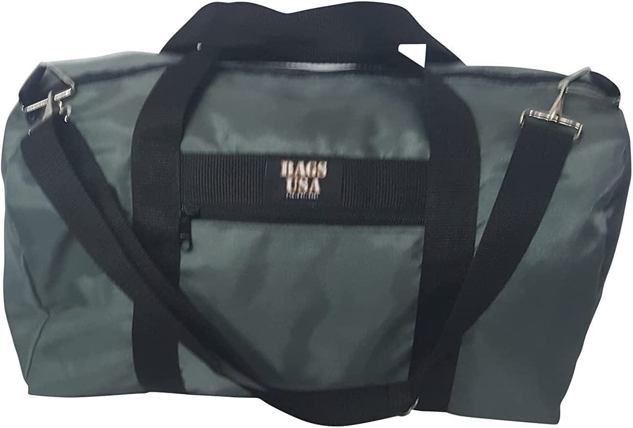 Sport Gym Or Travel Bag With Side Pocket For Keys, Wallet Or Cellphone Made In USA. (Gray)