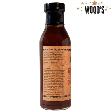 Wood’s Smoked Maple BBQ Sauce – Sweet & Smoky Small-Batch Barbecue Sauce Made with Real Vermont Maple Syrup | Bold Flavor with a Peppery Kick | All-Natural, No High Fructose Corn Syrup | 12 oz