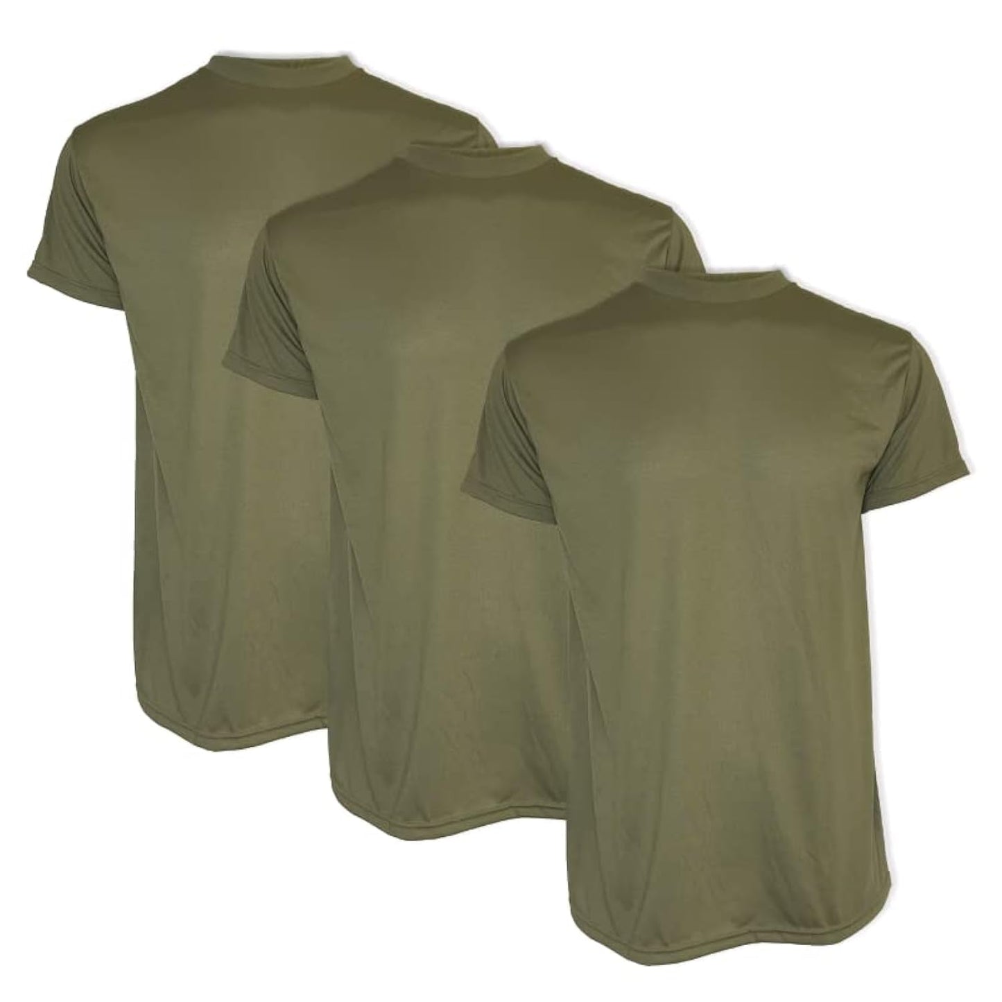 Pinnacle Mercantile Moisture-Wicking Crew Neck T-Shirt Made in USA Tan 499 100% Polyester Undershirt Multipack for Military, Airsoft, Tactical, Survival Exact US Military Specs