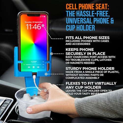 Cup Holder Phone Holders for Your Car Cupholder - Made in USA - Cup Holder Phone Mount for Car, Universal Compatible with All Smartphones, iPhone, Samsung, Google, Android