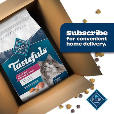Blue Buffalo Tastefuls Adult Hairball Care Dry Cat Food, Made in the USA with Natural Ingredients, Chicken & Brown Rice Recipe