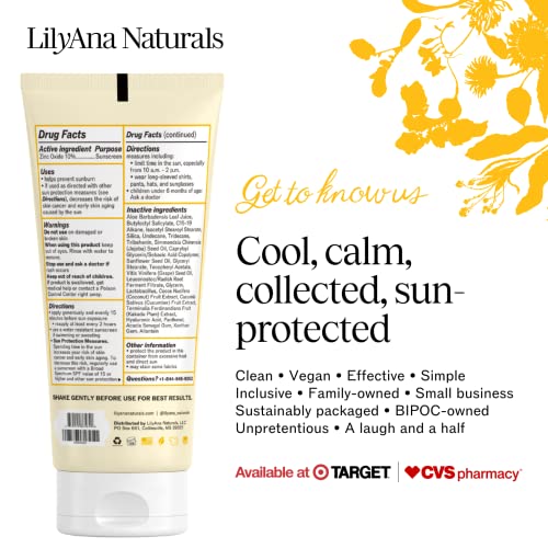 LilyAna Naturals SPF 30 Mineral Face Moisturizer - Zinc Oxide Sunscreen for Sensitive Skin, 3.0oz