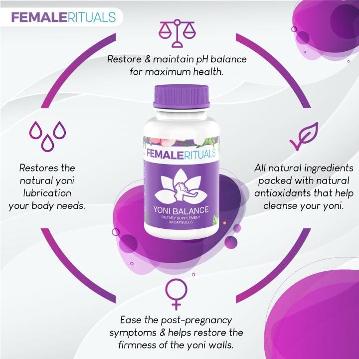 Yoni Balance Vaginal Tightening Pills | Natural Vagina Tightening & Moisture Capsules Ph Balance for Dryness | Increase Vaginal Wetness Kacip Fatimah - 30 Count Womens Wetness and Tightness Pills