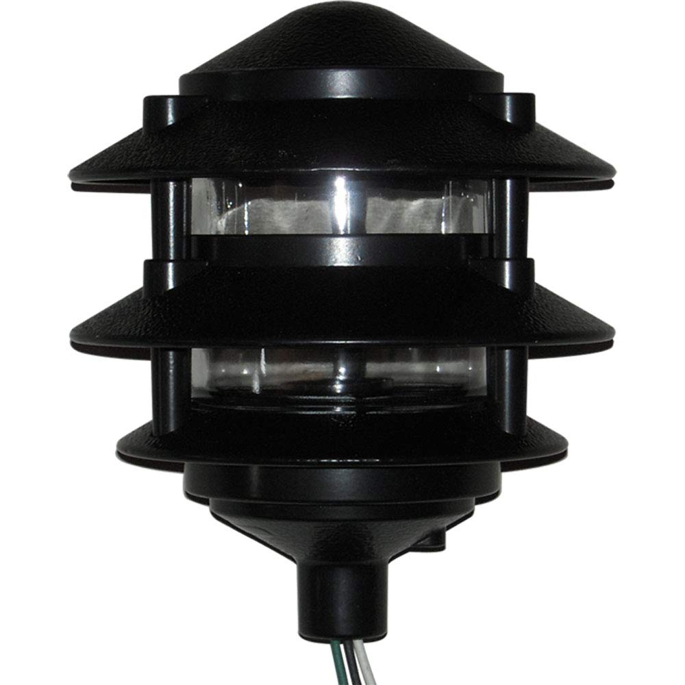 Greenfield PL3TLEDBL Made in USA LED Weatherproof 3-Tier Pathlight-Black